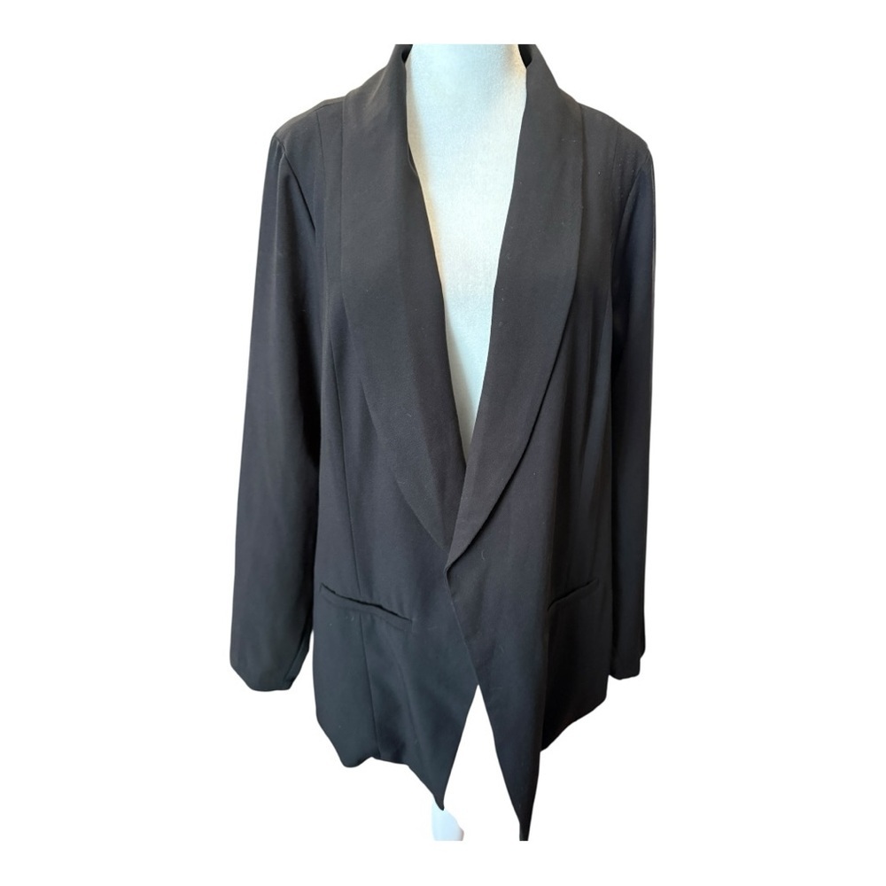 Active Seller! Torrid Black Blazer Size 1 - 1X Open Front Drape Plus Size Jacket
